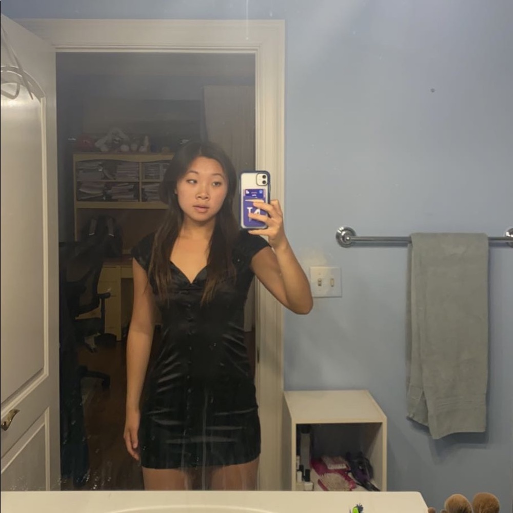 Urban Outfitters never worn black satin mini dress